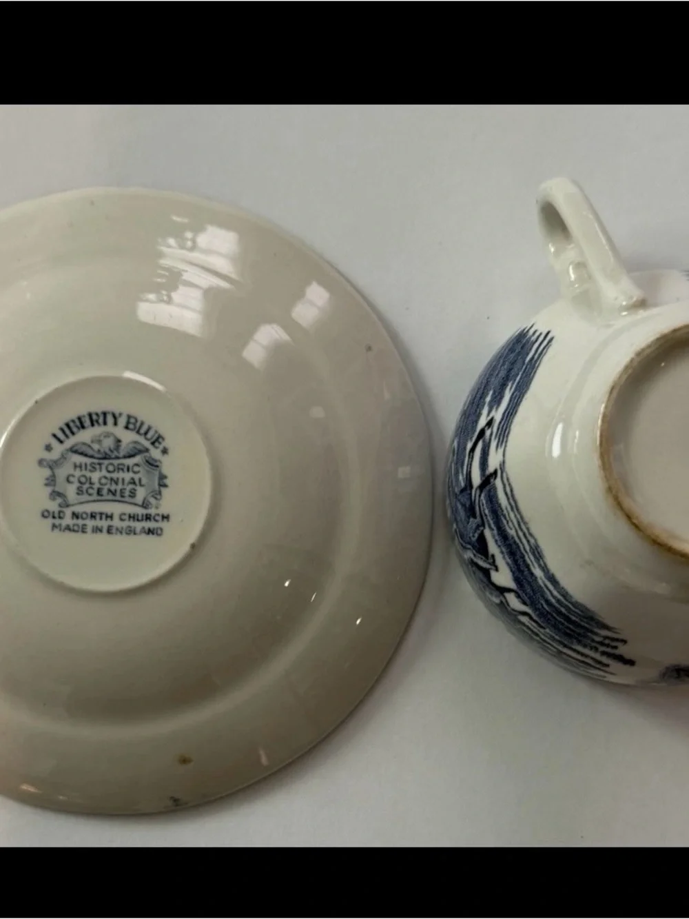 Vintage Staffordshire Ironstone Liberty Blue Teacup & Saucer